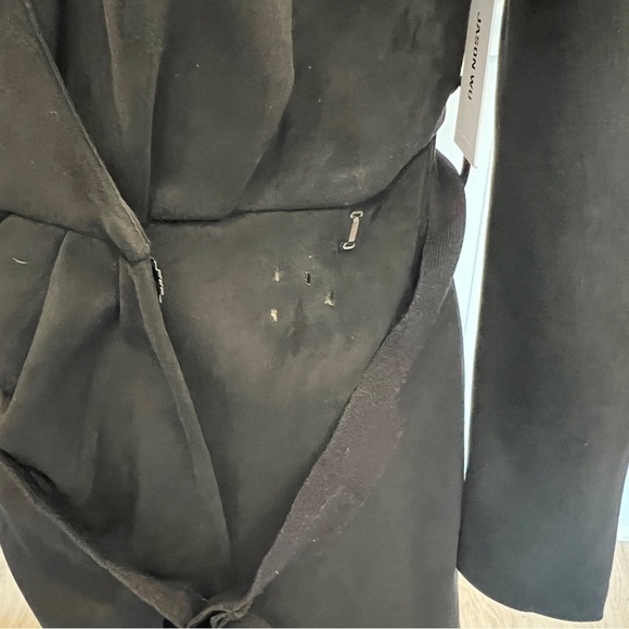 jason wu black suede wrap dress long sleeves mini with waist belt size XS - Picture 5 of 12